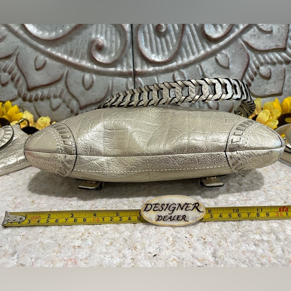 COACH Poppy Metallic Leather Whipstitch Hippie 19014 NWT + Wristlet RARE! - Picture 9 of 13